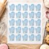 120 PCS Made with Love Stickers, Baking Glove Handmade Labels, Self Adhesive Gift Seals for Bakery Boxes, Cookie Bags, Jars, Kitchen Crafts, Small Business Packaging