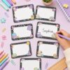 120Pcs Name Tag Stickers 3.5x2.5 Inches Black White Border Classroom Labels for Students Teachers Back to School Desk Locker Cubby Notebook Name Tags