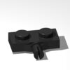 120 Piece Plate, 1x2 with Wheel Holder, Black, Compatible with Lego Parts 21445