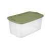 120 Qt Clear Storage Bin, Extra Large Plastic Tote with Green Lid