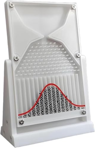 12 * 18cm/4.7×7.1 Inch Galton Board Experiment Model, Normal Distribution Mathematical Model, Probability Teaching Demonstration, for Probability, and Random Distribution White