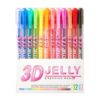 12 Colors 3D Jelly Glossy Ink Pens – Highlighters Markers Set for Adult
