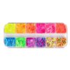 12 Grids/Box Fluorescent Bubble Sequins Epoxy Resin Glitter Filling Hollow Round Shape Slices Nail Art Flakes Resin Shaker Filler Hollow Round Shape Slices Nail Art Flakes Shaker