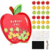 12” Large Apple Magnetic Reward Jar for Kids 113Pcs Jars Reward Potty Training Chart with Letter Sticker Classroom Management Incentive Behavior Chart for Back to School Student Teacher Home Supply