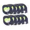 12mm Multicolor Plastic Label Tape Compatible with LT-100H and LT-100T Label Makers, Replaces Part Numbers 91331 and 91201, Pack of 10 to 50 Pieces(White-10pcs)