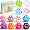 12 Pack Cat Paw Squishy Ultra Squeeze Fidget,Multicolor Stress Relief Toy.