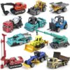 12 Pack Diecast Construction Toys, Mini Alloy Engineering Vehicle Car Set for Kids 3 4 5 6 7 8 Years Old, Excavator Truck Toys for Birthday Party Favors Cake Decorations Gifts(Colorful)