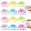 12 Pack Glitter Squishy Toy, Mini Soft Bao Squeeze Stress Balls, Cute Sensory Fidget Desk Toys for Kids & Adults