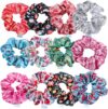 12 Pack Satin Hair Scrunchies for Nurse Doctor PAB EMT Paramedic Healthcare Worker Girls Curly Hair Accessories Ponytail Holders Elastic Hair Bands Lot