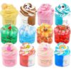 12 Pack Slime Kit - with 4 Jelly Cube Crunchy Slime, 4 Cloud Slime and 4 Butter Slime, Soft & Non-Sticky- Toys for Girls and Boys - Arty Favor, Stress Relief Toy, Classroom Reward