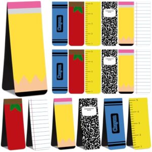 12 Pcs 3.9" Jumbo Teacher Magnetic Bookmarks Back to School Teacher Gifts Large Page Clip for School Office Home Reading Favors(Classic)