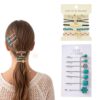 12Pcs Boho Hair Ties and Clips Western Ponytail Holders Vintage Turquoise Hair Accessories for Women