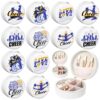 12 Pcs Cheer Team Gifts for Cheerleader Cheer Jewelry Box Round Mini Travel Jewelry Box Organizer for Rings Earrings Necklaces Cheerleader Gifts Bulk for Team, Banquet, Competition & Birthday Party