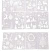 12 Pcs Christmas Stencils Painting Templates for Kid Art Drawing Graffiti Card Making Albums Christmas Decor Lettering Stencils