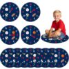 12pcs Clock Carpet Circle Seats for Classroom Decor 16 Inch Clock Rug Back to School Composition Notebook Classroom Rug Pastel Floor Mat Non Slip Floor Cushions for Preschool