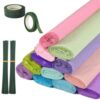 12 PCS Crepe Paper Rolls, 12 Colors Italian Florist Paper, Extra Long Flower Making Paper Sheets, DIY Craft Paper for Wedding Party Decorations, Paper Flowers, Creative Floral Projects