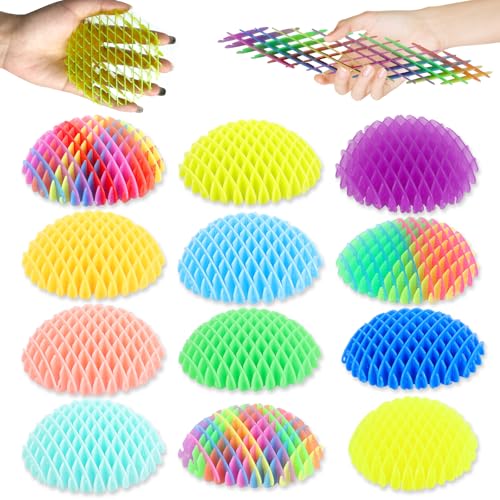 12PCS Fidget Toy, Fidgets Toys for Teens, Teens & Adults, 12 Packs Popping Stretchy Toys, Stress Relief Fidget, Resistance Fidgets Toy, Sensory Stress Relief Toy