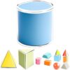 12 Pcs Geometric Solids 3D Shapes, Geometry Set with 2D Folding Nets, Transparent Math Manipulatives, 9.6 x 6.6 x 2.1 in / 24.5 x 16.7 x 5.4 cm Storage Box, Space Imagination Training