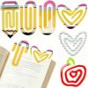 12 Pcs Jumbo Teacher Acrylic Paper Clips, Back to School Teacher Appreciation Gift Bookmark 4 Inch Paperclip Bookmark Pagination Mark for Classroom School Teacher Supplies