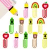 12 Pcs Jumbo Teacher Acrylic Paper Clips Paperclip Teacher Gift Clear Acrylic Jumbo Clips for Book Lovers Teacher Appreciation Gifts Office Supplies Librarian Staff Office Writing