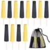 12 Pcs Pottery Sponges with Mesh Bag, 2 Density Sponge Sticks, Clay Sponges for Craft Details, Wooden Handles, for Sculpting, Molding, and Shaping