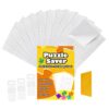 12 PCS Puzzle Saver Sheets with Adhesive Hangers – No Mess Glue Needed! Preserve & Display 2 x 1000-Piece Jigsaw Puzzles, Peel and Stick Wall Art for Home Décor
