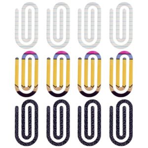 12pcs Teacher Jumbo Acrylic Paper Clips Back to School Book Mark Clips