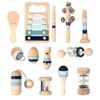 12 PCS Wooden Baby Musical Instruments Set, Montessori Style Sensory Percussion Toys for 0-3 Years, Neutral Boho Shakers & Rattles, Non-Toxic Natural Wood Early Learning Gift for Infant Boys Girls