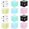 12 Pieces Mini Cube Blocks Desk Toy Magic Sensory Tool Blocks Puzzle Flip Cube for Teens Adults Birthday Favors