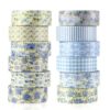 12 Roll Floral Washi Tape Set Flower Decorative Masking Tape for Scrapbook