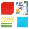 131 PCS Jumbo Magnetic Base Ten Blocks for Math - Place Value Blocks, Base 10 Math Manipulatives K-3, Number Blocks, Math Counters for Kids, Math Cubes, Counting Blocks, Kindergarten 1st 2nd 3rd Grade