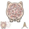 135-Piece Colored Cat Shaped Wooden Jigsaw Puzzle,Cats Shaped Wooden Puzzle,Wooden Jigsaw Puzzles for Adults,Wooden Cat Puzzles for Cats Lovers,Home Decor