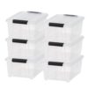 13.5 Qt. Plastic Storage Bins with Lids, Stackable Storage Containers, Totes, 6 Pack
