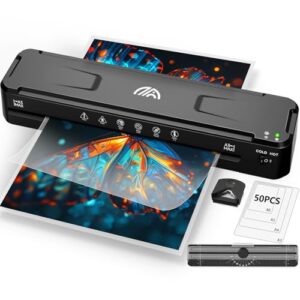 13 Inch Laminator Machine with 50 Laminating Sheets, Fast Warm-Up No Jam A3 Laminator, 11x17 Cold & Thermal Laminating Machine for Home School Office