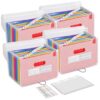 13 Pockets Accordion File Organizer, Expanding File Folder Portable Monthly Paper Bill Tax Receipt Organizer, Home Office Document Holder with Labels and Transparent Pages, A4/Letter Size White 4 Pack