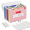 13 Pockets Accordion File Organizer, Expanding File Folder, Portable Monthly Paper Bill Tax Receipt Organizer, Home Office Document Holder with Labels, Letter/A4 Size White 1 Pack