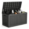 140 Gal Outdoor Storage Box Waterproof Lockable,Deck Box,Gas Lift,Black