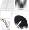 140Sets Lanyards with ID Card Holder, 70Pcs Badge Holder and 70Pcs Lanyards