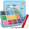 144 Tempera Paint Sticks Bulk, Washable Solid Crayons in 12 Classic Colors, Non-Toxic, Quick Drying, Ideal Back to School Art Supplies for Kids Toddlers
