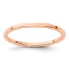 14K Rose Gold 1.2mm Flat Stackable Band