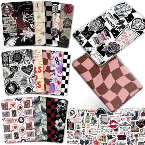 14PCS Inserts Cardstock for Kindle Paperwhite 11-12th and Kindle Colorsoft Signature Edition,50PCS Stickers For Kindle Paperwhite Accessories For Kindle Clear Case 6.9"x4.8", Dark Romance