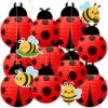 14PCS Ladybug Bee Party Decorations Paper Lanterns Hanging Swirls Set - Lady Bug Red Black Dot Birthday Baby Shower Classroom Decor