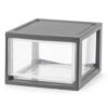14 Qt Stackable Plastic Storage Drawer, Clear with Gray Frame