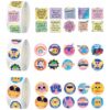 1500 Pcs Affirmation Stickers Roll, 3 Rolls of Encouragement Sticker Rolls with Animal and Smiley Face Themes, Inspirational Quote Stickers for Rewards, Journals and Planners
