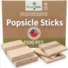 1500 Pcs Popsicle Craft Sticks Ice Cream Sticks Natural Wood - Waxing Sticks - Eco Friendly - Pop Sticks for DIY Crafts - Popsicle Craft Sticks 4.5 inch Length Treat Sticks Ice - Made in Chile