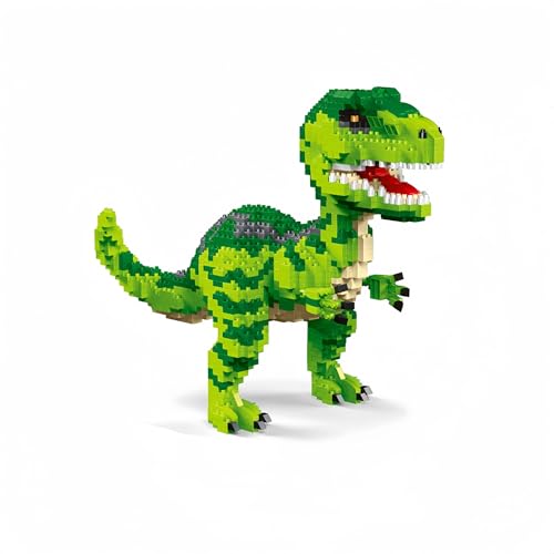 1500pcs Realistic 8 inch Green Velociraptor Micro Blocks - Snap-Together Dinosaur Bricks, Engaging Dino Puzzle Assembly Toy, Perfect Home Decor Accent & Gift for Dinosaur Lovers
