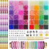 1500 Pieces 5 * 8mm Abacus Glass Beads for Jewelry Making,48 Colors Special Glass Beads Friendship Beads for Bracelet Necklaces Making and DIY Crafts,Great Gifts for 6-Year-Old Girls