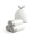 150 Count 4 Gallon Drawstring Trash Bags, Heavy Duty Leak Resistant White