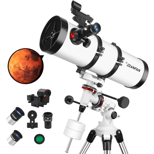 150EQ Astronomical Reflector Telescope for Adults,Professional Manual Equatorial Telescopes for Beginners with Phone Adapter,Stainless Tripod and Moon Filter - Standard Package