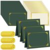 150 Pcs Certificate Kit Include 50 Certificates Holders 50 Certificate Paper 50 Embossed Seal Sticker Diploma Covers for Back to School Student Teacher Recognition Reward Award Supplies(Green)